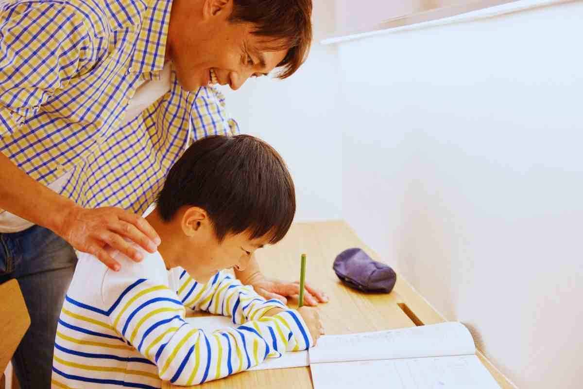 I genitori che aiutano i figli nei compiti